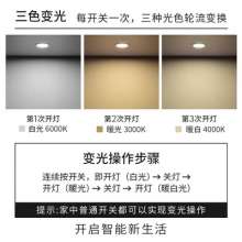 Tube light led three colors light ceiling light 2.5-inch 6W embedded living room home aisle hole lig