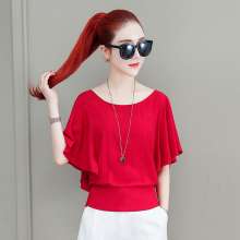 Summer short-sleeved two wear women 2019 new fashion ruffled blouse summer cover belly slimming small shirt (top 1)