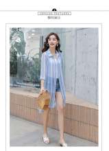 Sun protection clothing female fairy long section 2019 summer new striped chiffon cardigan outside air conditioning shirt thin coat (top 10)