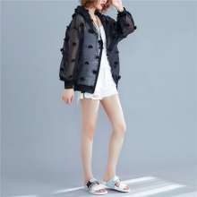 New loose organza flower sunscreen hooded jacket (top 14)