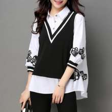 Spring 2019 new large size fat mm covered belly shirt female Korean version of loose fat sister plus fat bottoming shirt was thin [DM] j171 bk112 (tops take 21)