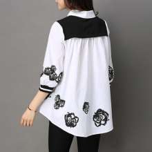 Spring 2019 new large size fat mm covered belly shirt female Korean version of loose fat sister plus fat bottoming shirt was thin [DM] j171 bk112 (tops take 21)