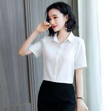 New slim shirt female summer short-sleeved casual chiffon shirt [DB] (upper 30)