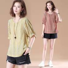 2019 summer new women's literary five-point space sub-shirt shirt female loose shirt [DB] [DM] (tops take 32)