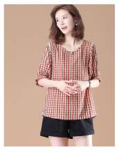 2019 summer new women's literary five-point space sub-shirt shirt female loose shirt [DB] [DM] (tops take 32)