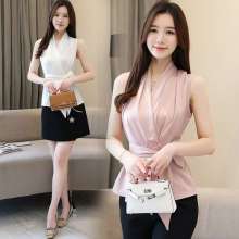 2019 spring wild OL professional shirt female V-neck shirt was thin chiffon shirt shirt k704 (tops take 39)
