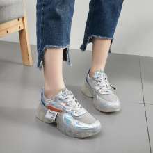 Crystal white shoes 2019 spring new ins tide super fire transparent thick bottom casual net red old shoes (shoes 4)