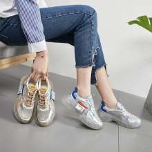 Crystal white shoes 2019 spring new ins tide super fire transparent thick bottom casual net red old shoes (shoes 4)