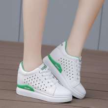 Increased white shoes female spring 2019 new wild Korean version of the platform women's shoes breathable casual shoes single shoes summer (shoes 7)