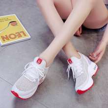Sports shoes super fire women's shoes 2019 new flat bottom increase thick platform casual shoes spring wild old shoes k531 (shoes 9)