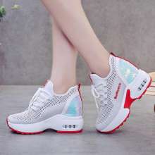 Sports shoes super fire women's shoes 2019 new flat bottom increase thick platform casual shoes spring wild old shoes k531 (shoes 9)