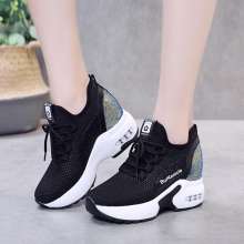 Sports shoes super fire women's shoes 2019 new flat bottom increase thick platform casual shoes spring wild old shoes k531 (shoes 9)