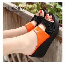 Sandals and slippers female 2019 new summer fashion wear a word drag slope with non-slip thick-soled casual women's sandals (shoes 13)