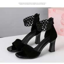 Fairy style 2019 summer new Roman women's shoes with a matching skirt with a high-heeled sandals (shoes 15)
