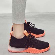 Flying woven mesh breathable fashion sports shoes 2019 spring and summer new women's shoes comfortable wild casual shoes thick bottom socks shoes k056 (shoes 17)