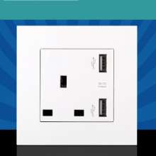 13A British Hong Kong socket with dual USB British square feet square socket panel British standard 86 type British standard socket