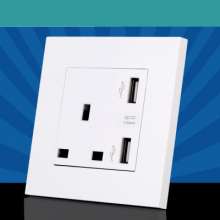13A British Hong Kong socket with dual USB British square feet square socket panel British standard 86 type British standard socket