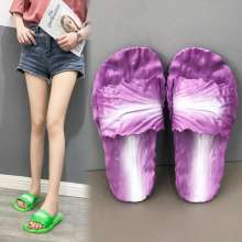 Two pairs of] cabbage slippers women's net infrared wear 2019 summer new waterproof platform color flat with a word drag (shoes 18)