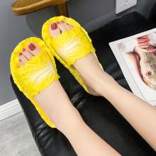 Two pairs of] cabbage slippers women's net infrared wear 2019 summer new waterproof platform color flat with a word drag (shoes 18)
