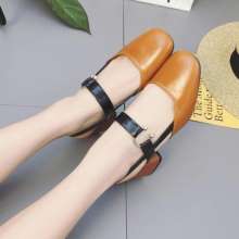 [New single shoes] 2019 spring and summer new European station women's shoes hollow square head with a pair of shoes WLDF-3 j234 (shoes 24)