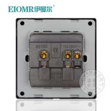 13A British standard socket pure black British square hole square foot switch switch panel British standard 3 hole British style Hong Kong socket
