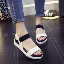 2019 new sandals summer Korean version of the thick-soled open toe shoes tide flat students (shoes 35)