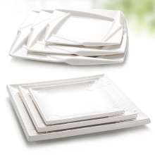A5 melamine imitation porcelain white square warped Angle plate screw plate restaurant cover plate plate nine grid dish plate plastic plate square plate