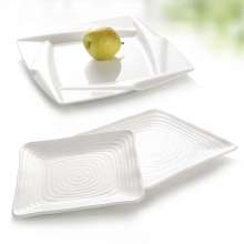 A5 melamine imitation porcelain white square warped Angle plate screw plate restaurant cover plate plate nine grid dish plate plastic plate square plate