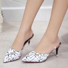 2019 summer new high heel stiletto Korean fashion wild baotou casual lazy sandals hh1 (shoes 42)