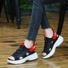 Sandals female 2019 new fashion muffin bottom hole shoes wild casual shoes fish mouth student shoes Korean women's shoes (shoes 46)