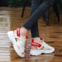 Sandals female 2019 new fashion muffin bottom hole shoes wild casual shoes fish mouth student shoes Korean women's shoes (shoes 46)