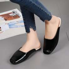 2019 summer wear Korean version ins lazy net red casual large size half slippers female flat fashion baotou wild (shoes 49)