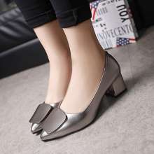 Fashion classic single shoes 2019 summer new wild temperament high heels thick with shallow mouth work shoes women's shoes (shoes 53)