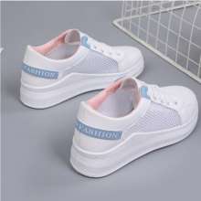 2019 new summer net shoes Korean version of the small white shoes women's thick-soled fashion shoes wild casual sports shoes women's shoes (shoes 58)