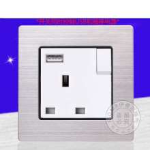 British Hong Kong socket with switch with a single USB panel 2.1A An electric British standard socket 86 type British standard socket