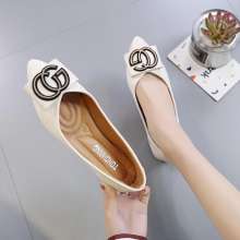 2019 flat bottom wild shallow mouth pointed spring and summer shoes Korean version of the soft bottom non-slip single shoes female WLDF-3 (shoes 61)