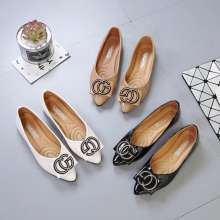 2019 flat bottom wild shallow mouth pointed spring and summer shoes Korean version of the soft bottom non-slip single shoes female WLDF-3 (shoes 61)