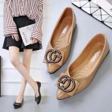 2019 flat bottom wild shallow mouth pointed spring and summer shoes Korean version of the soft bottom non-slip single shoes female WLDF-3 (shoes 61)