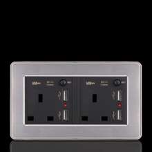 146 type two English 13A square foot with 4USB with switch Hong Kong socket square hole British standard British standard socket panel