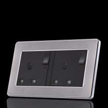 Double 13A English wall socket with switch British standard socket Hong Kong-style British standard socket panel 146 type two