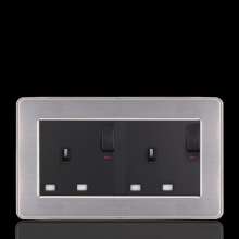 Double 13A English wall socket with switch British standard socket Hong Kong-style British standard socket panel 146 type two