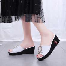 2019 summer new wedge with women's shoes sandals thick bottom with slippers H (shoes 69)