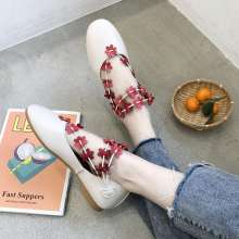 Flowers Sen literary low heel women's shoes soft women's shoes sandals (shoes 81)
