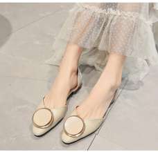 Temperament shallow mouth single shoes female 2019 spring and summer new bag with sandals Korean elegant women's shoes (shoes 88)