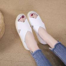 2019 summer new open toe flat with women's shoes fashion shallow mouth flat peas shoes (shoes 98)
