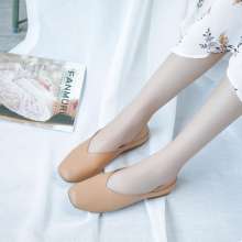 Soft leather half a single shoes female 2019 spring and summer new simple lazy shoes Korean version of the wild sandals and slippers low heel women shoes (shoes 100)