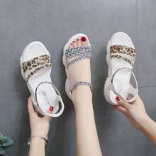 2019 women's sandals summer new thick bottom wedge Korean version of the wild beach shoes simple women's shoes (109)