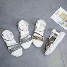 2019 women's sandals summer new thick bottom wedge Korean version of the wild beach shoes simple women's shoes (109)