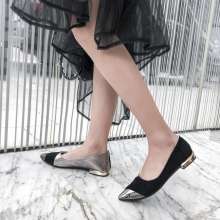 [New shoes] 2019 spring and autumn new single shoes women's shoes low shoes Korean fashion shallow mouth pointed thick with flat shoes WLDF-3 (shoes 114)