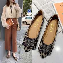 2019 spring new love square buckle wild shallow mouth pointed flat women's shoes h474 (shoes 130)